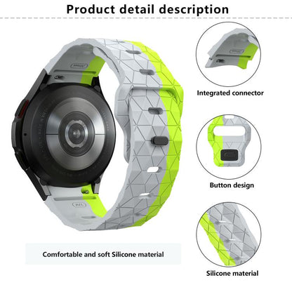 For Samsung Galaxy Watch 4 / 5 / 6 Kalebol Football Pattern Reverse Buckle Silicone Strap(Space Grey) by Kalebol