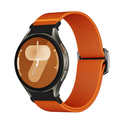 For Samsung Galaxy Watch 5 Pro / 6 / 7 Kalebol Button Elastic Nylon Watch Band(Orange) by Kalebol
