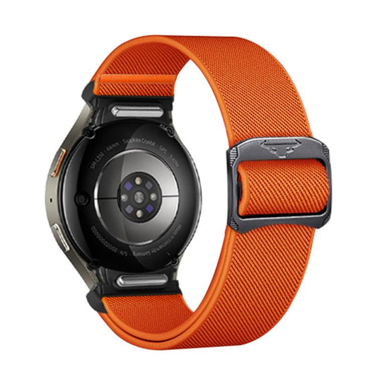 For Samsung Galaxy Watch 5 Pro / 6 / 7 Kalebol Button Elastic Nylon Watch Band(Orange) by Kalebol