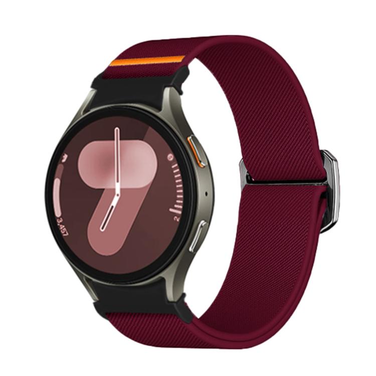 For Samsung Galaxy Watch 5 Pro / 6 / 7 Kalebol Button Elastic Nylon Watch Band(Wine Red) by Kalebol