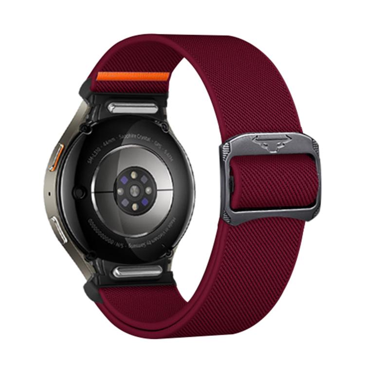 For Samsung Galaxy Watch 5 Pro / 6 / 7 Kalebol Button Elastic Nylon Watch Band(Wine Red) by Kalebol