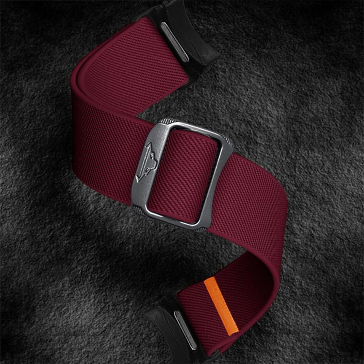 For Samsung Galaxy Watch 5 Pro / 6 / 7 Kalebol Button Elastic Nylon Watch Band(Wine Red) by Kalebol
