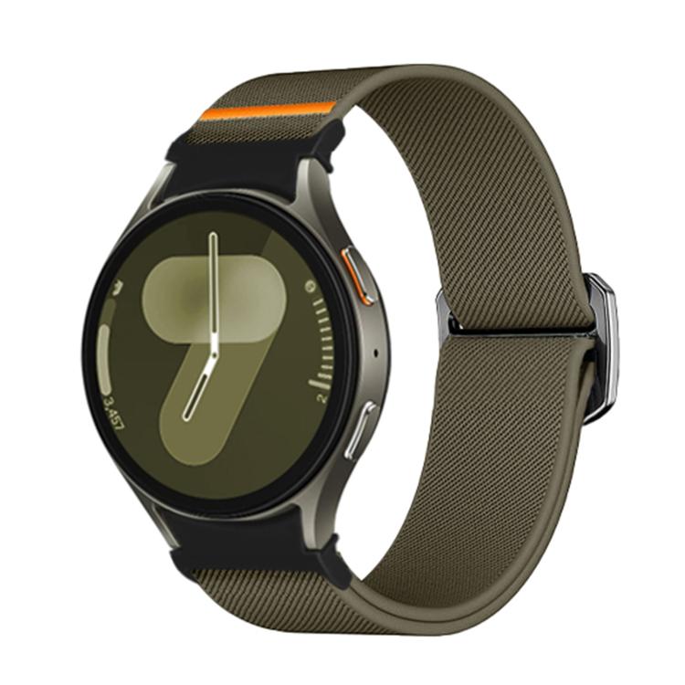 For Samsung Galaxy Watch 5 Pro / 6 / 7 Kalebol Button Elastic Nylon Watch Band(Army Green) by Kalebol