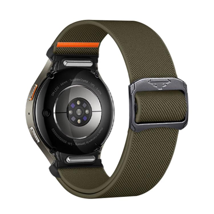 For Samsung Galaxy Watch 5 Pro / 6 / 7 Kalebol Button Elastic Nylon Watch Band(Army Green) by Kalebol