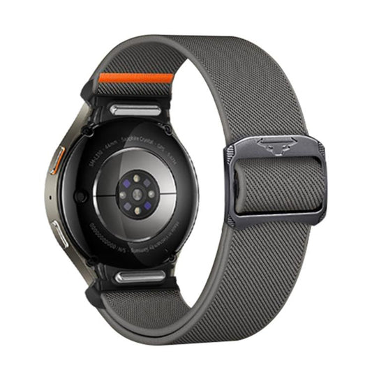 For Samsung Galaxy Watch 5 Pro / 6 / 7 Kalebol Button Elastic Nylon Watch Band(Dark Grey) by Kalebol