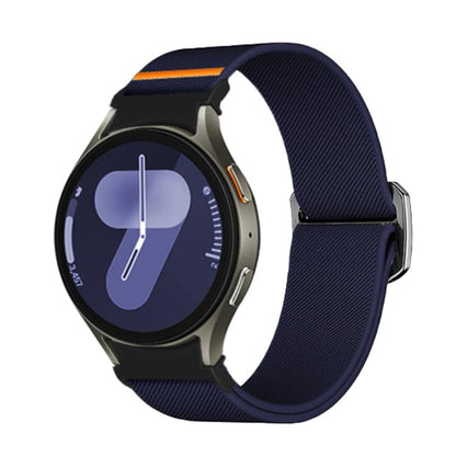 For Samsung Galaxy Watch 5 Pro / 6 / 7 Kalebol Button Elastic Nylon Watch Band(Midnight Blue) by Kalebol