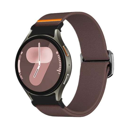 For Samsung Galaxy Watch 5 Pro / 6 / 7 Kalebol Button Elastic Nylon Watch Band(Smoky Purple) by Kalebol