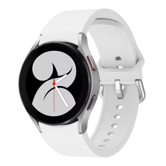 For Samsung Galaxy Watch 7 / 6 / 5 / 4 Kalebol Metal Pin Buckle Silicone Watch Band(White) by Kalebol