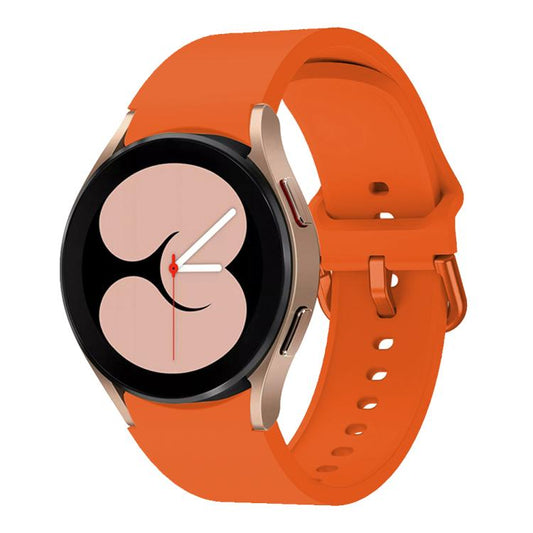 For Samsung Galaxy Watch 7 / 6 / 5 / 4 Kalebol Metal Pin Buckle Silicone Watch Band(Orange) by Kalebol