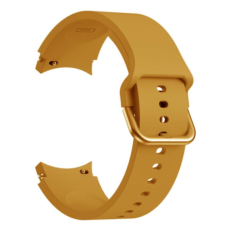 For Samsung Galaxy Watch 7 / 6 / 5 / 4 Kalebol Metal Pin Buckle Silicone Watch Band(Yellow) by Kalebol