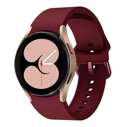 For Samsung Galaxy Watch 7 / 6 / 5 / 4 Kalebol Metal Pin Buckle Silicone Watch Band(Wine Red) by Kalebol