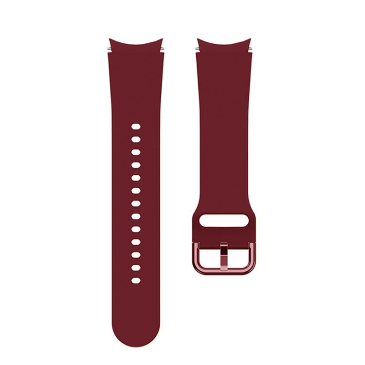 For Samsung Galaxy Watch 7 / 6 / 5 / 4 Kalebol Metal Pin Buckle Silicone Watch Band(Wine Red) by Kalebol