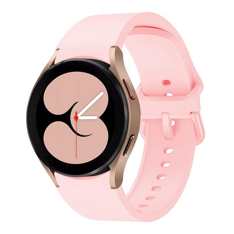 For Samsung Galaxy Watch 7 / 6 / 5 / 4 Kalebol Metal Pin Buckle Silicone Watch Band(Light Pink) by Kalebol