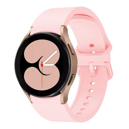 For Samsung Galaxy Watch 7 / 6 / 5 / 4 Kalebol Metal Pin Buckle Silicone Watch Band(Light Pink) by Kalebol
