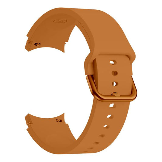 For Samsung Galaxy Watch 7 / 6 / 5 / 4 Kalebol Metal Pin Buckle Silicone Watch Band(Camel) by Kalebol