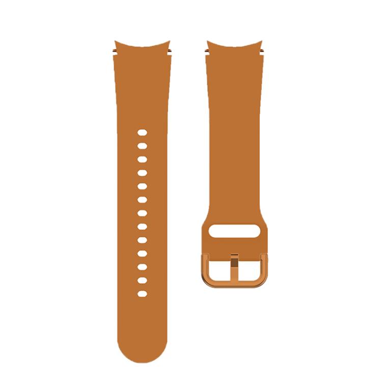 For Samsung Galaxy Watch 7 / 6 / 5 / 4 Kalebol Metal Pin Buckle Silicone Watch Band(Camel) by Kalebol