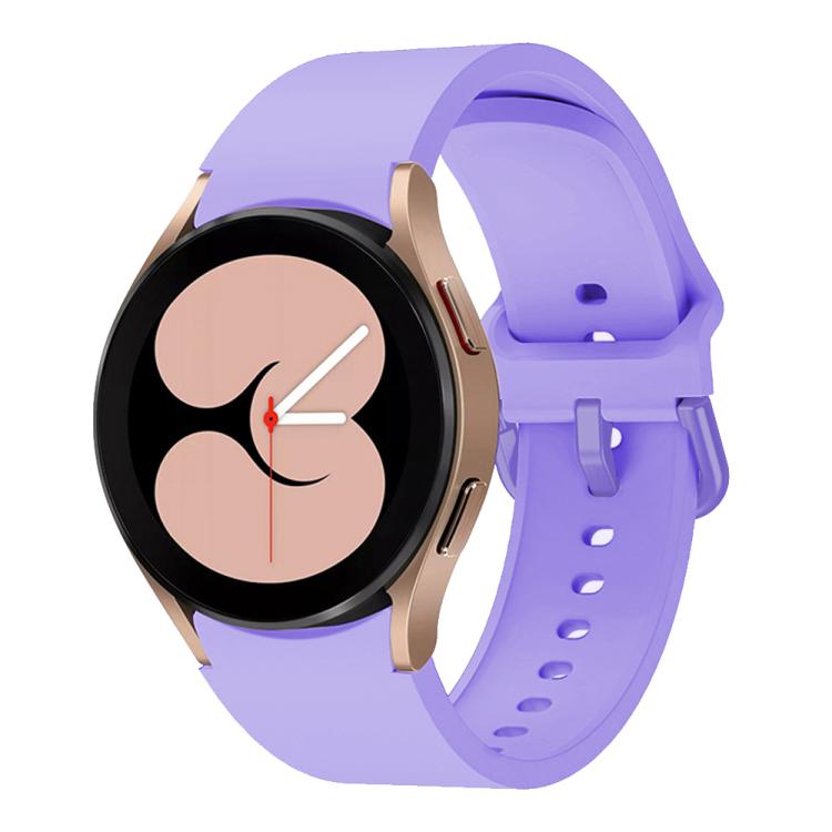 For Samsung Galaxy Watch 7 / 6 / 5 / 4 Kalebol Metal Pin Buckle Silicone Watch Band(Light Purple) by Kalebol