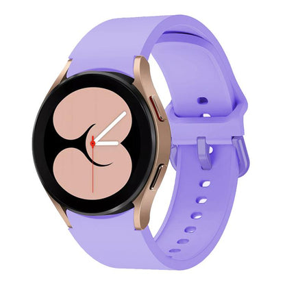 For Samsung Galaxy Watch 7 / 6 / 5 / 4 Kalebol Metal Pin Buckle Silicone Watch Band(Light Purple) by Kalebol