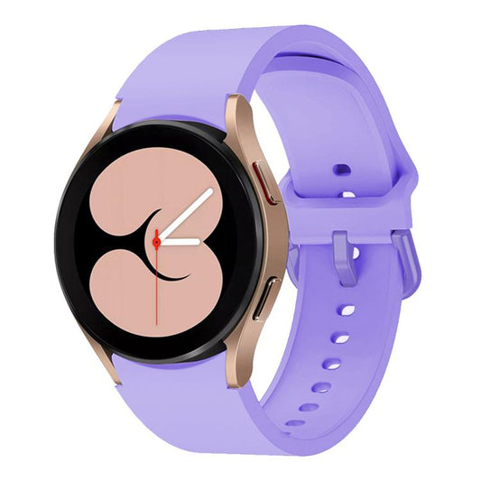 For Samsung Galaxy Watch 7 / 6 / 5 / 4 Kalebol Metal Pin Buckle Silicone Watch Band(Light Purple) by Kalebol