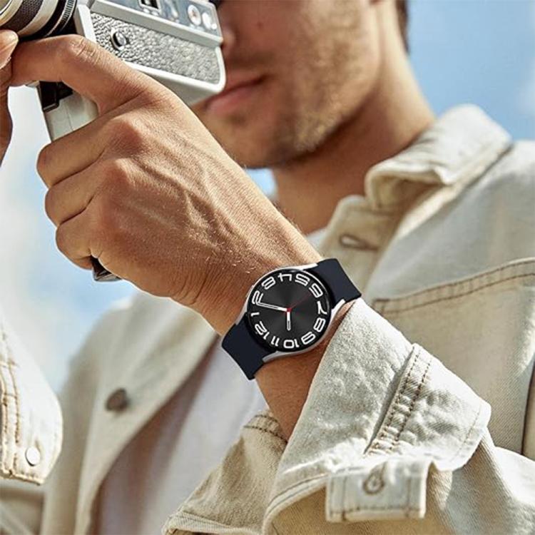 For Samsung Galaxy Watch 7 / 6 / 5 / 4 Kalebol Metal Pin Buckle Silicone Watch Band(Black) by Kalebol