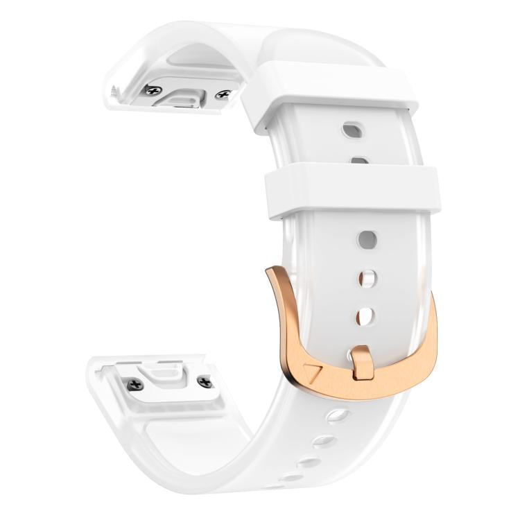 For Garmin Fenix 7S 20mm Kalebol Glacier Transparent Silicone Quick Release Watch Band(White) by Kalebol