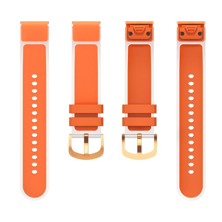 For Garmin Fenix 7S 20mm Kalebol Glacier Transparent Silicone Quick Release Watch Band(Orange) by Kalebol