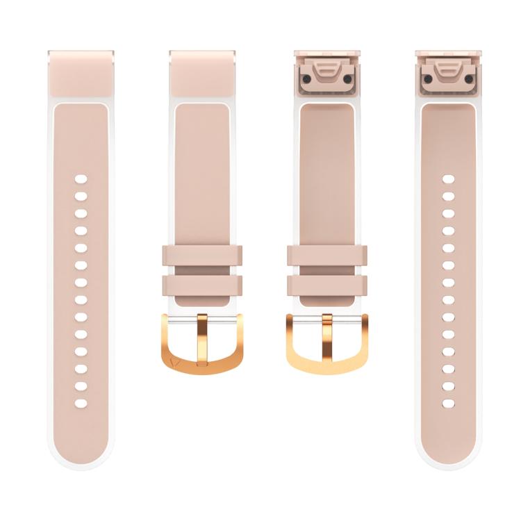 For Garmin Fenix 7S 20mm Kalebol Glacier Transparent Silicone Quick Release Watch Band(Pink) by Kalebol