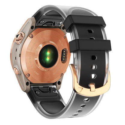 For Garmin Fenix 7S 20mm Kalebol Glacier Transparent Silicone Quick Release Watch Band(Black) by Kalebol