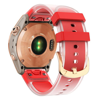 For Garmin Fenix 7S 20mm Kalebol Glacier Transparent Silicone Quick Release Watch Band(Red) by Kalebol