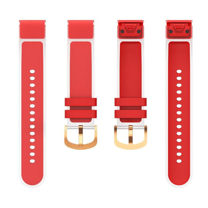 For Garmin Fenix 7S 20mm Kalebol Glacier Transparent Silicone Quick Release Watch Band(Red) by Kalebol