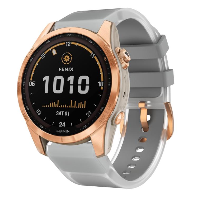 For Garmin Fenix 7S 20mm Kalebol Glacier Transparent Silicone Quick Release Watch Band(Grey) by Kalebol