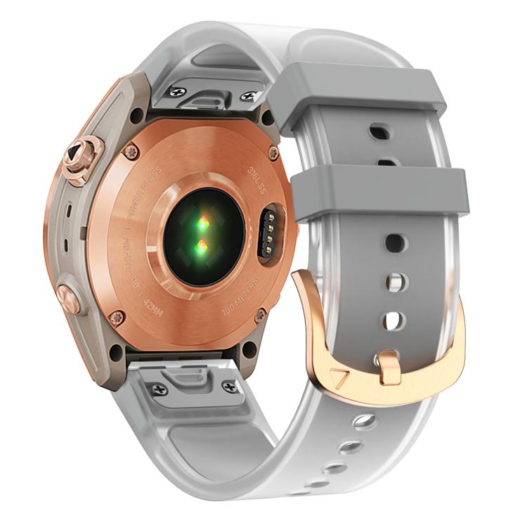 For Garmin Fenix 7S 20mm Kalebol Glacier Transparent Silicone Quick Release Watch Band(Grey) by Kalebol