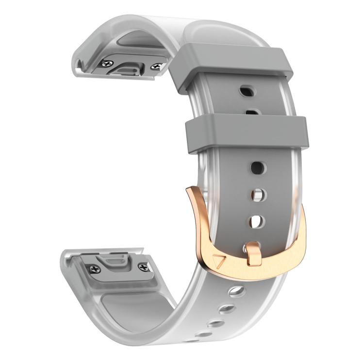 For Garmin Fenix 7S 20mm Kalebol Glacier Transparent Silicone Quick Release Watch Band(Grey) by Kalebol