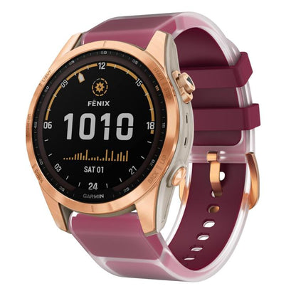 For Garmin Fenix 7S 20mm Kalebol Glacier Transparent Silicone Quick Release Watch Band(Wine Red) by Kalebol