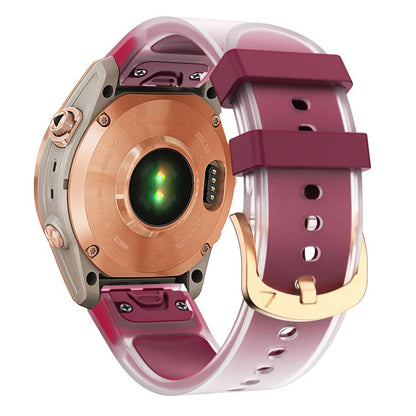 For Garmin Fenix 7S 20mm Kalebol Glacier Transparent Silicone Quick Release Watch Band(Wine Red) by Kalebol