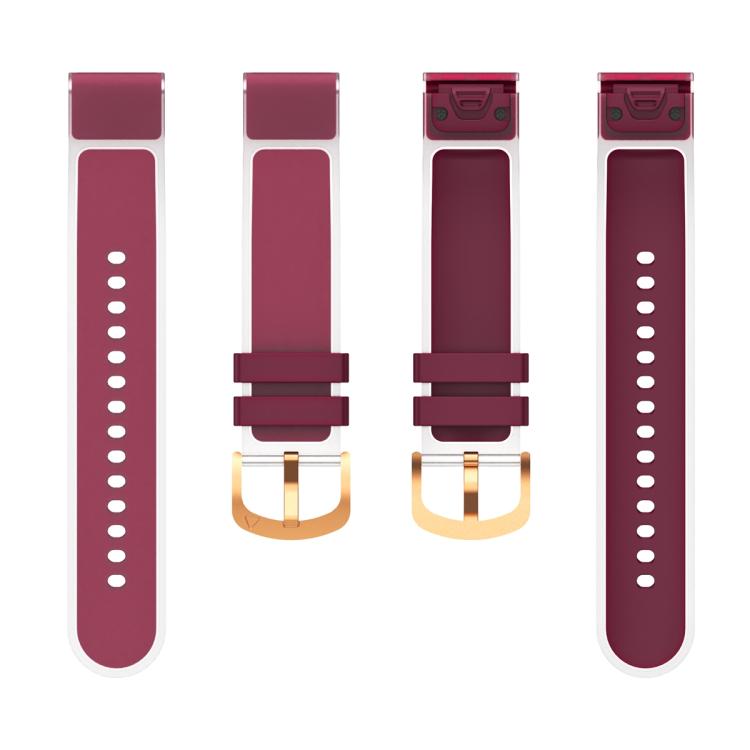 For Garmin Fenix 7S 20mm Kalebol Glacier Transparent Silicone Quick Release Watch Band(Wine Red) by Kalebol