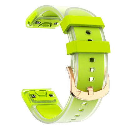 For Garmin Fenix 7S 20mm Kalebol Glacier Transparent Silicone Quick Release Watch Band(Lime) by Kalebol