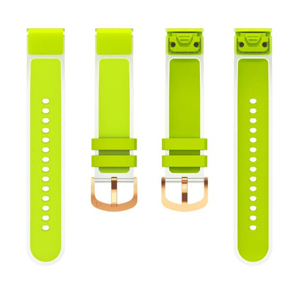 For Garmin Fenix 7S 20mm Kalebol Glacier Transparent Silicone Quick Release Watch Band(Lime) by Kalebol