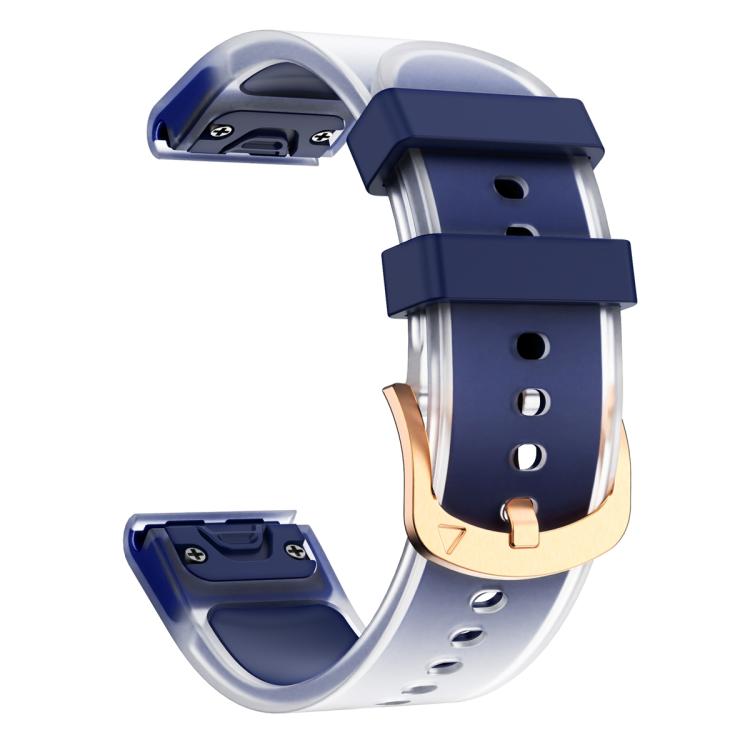 For Garmin Fenix 7S 20mm Kalebol Glacier Transparent Silicone Quick Release Watch Band(Midnight Blue) by Kalebol