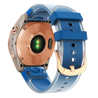 For Garmin Fenix 7S 20mm Kalebol Glacier Transparent Silicone Quick Release Watch Band(Royal Blue) by Kalebol