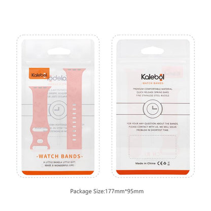 For Apple Watch 46mm / 49mm / 45mm / 44mm Kalebol 8-shaped Buckle Butterfly Embossed Silicone Watch Band(Hot Pink) by Kalebol