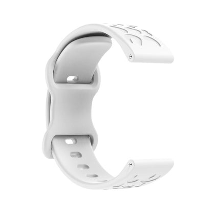 18mm Kalebol Leopard Print Butterfly Buckle Silicone Watch Band(White) by Kalebol