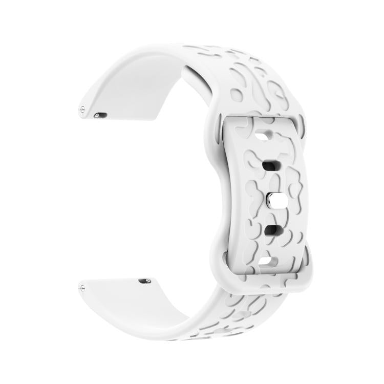 18mm Kalebol Leopard Print Butterfly Buckle Silicone Watch Band(White) by Kalebol