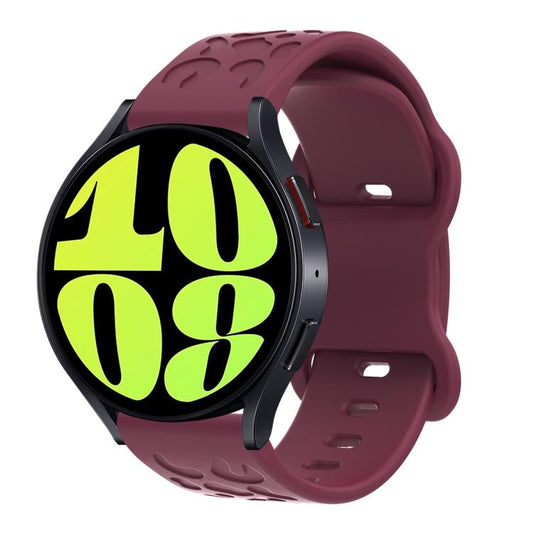 18mm Kalebol Leopard Print Butterfly Buckle Silicone Watch Band(Wine Red) by Kalebol