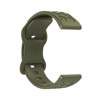 18mm Kalebol Leopard Print Butterfly Buckle Silicone Watch Band(Army Green) by Kalebol