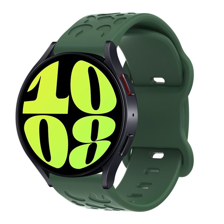 18mm Kalebol Leopard Print Butterfly Buckle Silicone Watch Band(Dark Green) by Kalebol