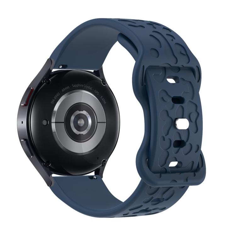 18mm Kalebol Leopard Print Butterfly Buckle Silicone Watch Band(Midnight Blue) by Kalebol