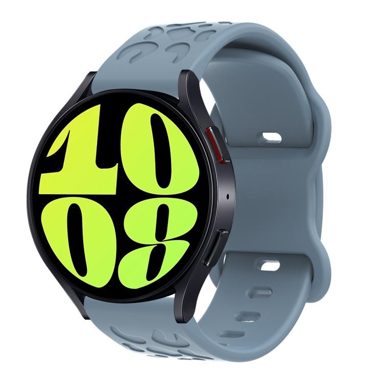 18mm Kalebol Leopard Print Butterfly Buckle Silicone Watch Band(Slate Blue) by Kalebol