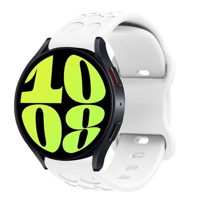 20mm Kalebol Leopard Print Butterfly Buckle Silicone Watch Band(White) by Kalebol