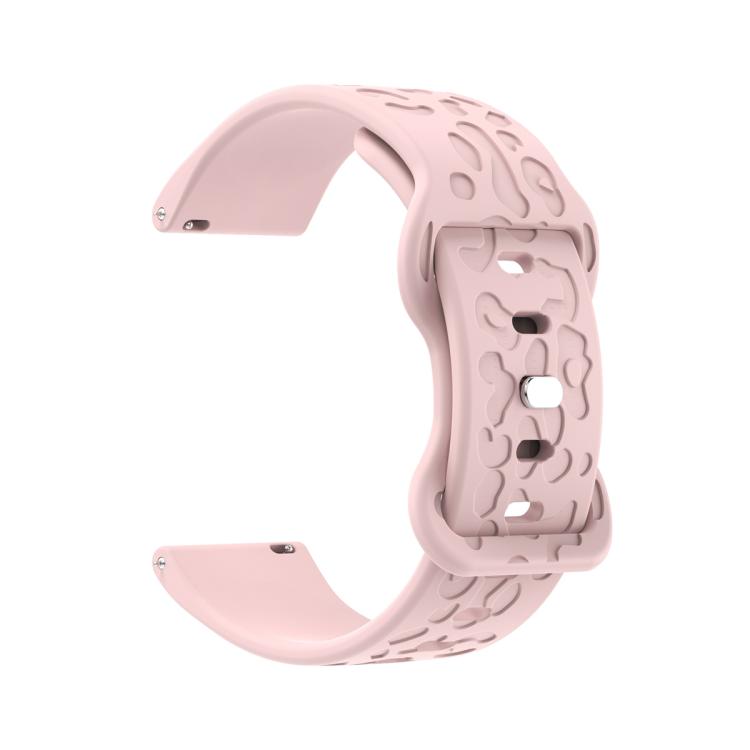 20mm Kalebol Leopard Print Butterfly Buckle Silicone Watch Band(Pink) by Kalebol